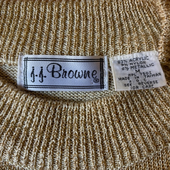 j.j.Browne Capsleeve Sweater Blouse with Gold Sparkle - Picture 2 of 5
